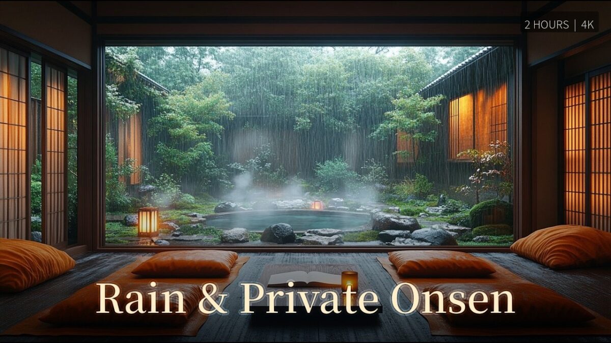 Kyoto Ryokan Retreat | Private Onsen & Ambient Spa Music | 2 Hours 4K