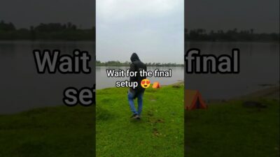 Rainy Riverside Tent Setup 🌧️⛺ | Satisfying Camping #shorts #asmr