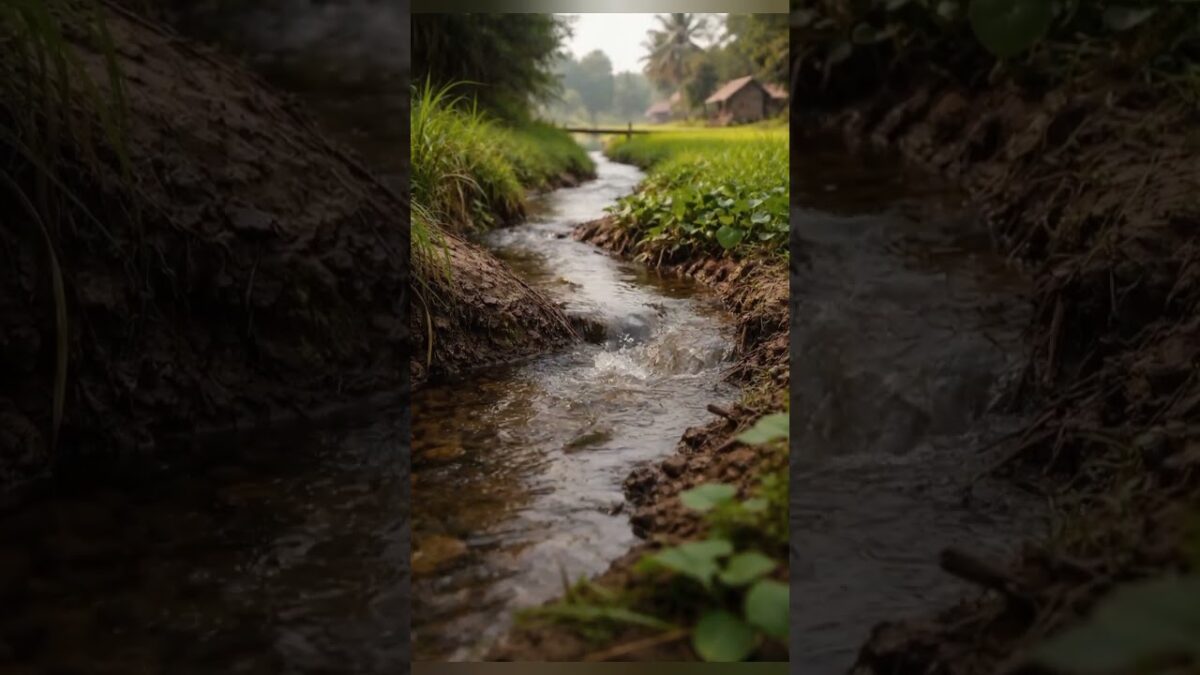 The Most Peaceful Village Stream You’ll See Today 🌿💧 #Shorts