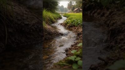 The Most Peaceful Village Stream You’ll See Today 🌿💧 #Shorts