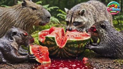Wild Animals Enjoy Juicy Watermelon – Satisfying Nature ASMR Feast