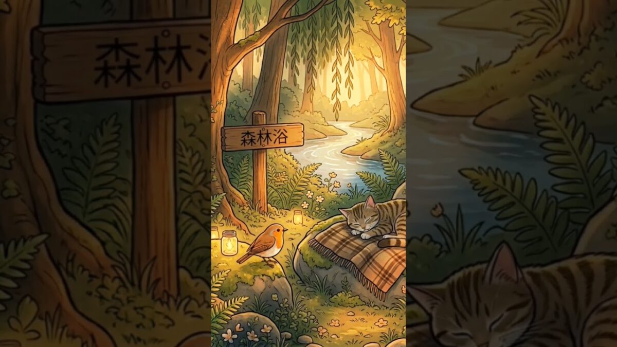 猫と鳥の森林浴