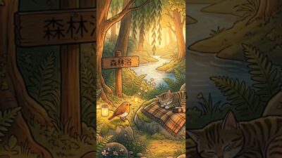 猫と鳥の森林浴