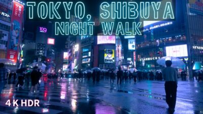 渋谷 雨の夜散歩 | 4K HDR 圧倒的な臨場感 | センター街・宇田川町・MIYASHITA PARK