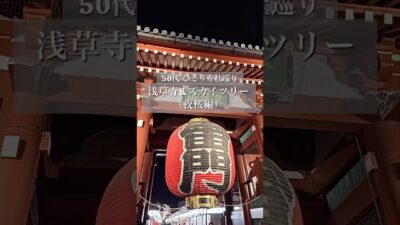 【浅草寺＆スカイツリー】｜ 50代ひとり寺社巡り　夜桜編#shorts #浅草寺 #スカイツリー