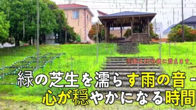 雨の日の日本住宅街散歩、東屋でのひととき 🌧️ | 懐かしい雨音ASM
