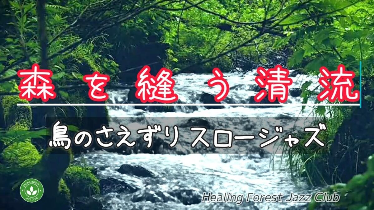 【癒しBGM】癒しの森でリラックス ＃614 / 森を縫う清流 / 鳥のさえずり/ 森林浴 / Jazz / 心身浄化 / 作業・勉強BGM