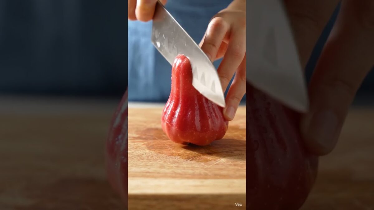 Crisp Rose Apple 🍎✨ #asmr #fruit #nature #reels