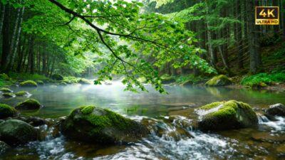 Gentle Water Sounds in the Forest 🌿 | Nature ASMR for Relaxation & Focus