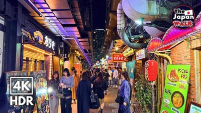 Japan Night Walk – Bustling Kobe Nightlife Near Osaka | Walking Tour | 4K HDR