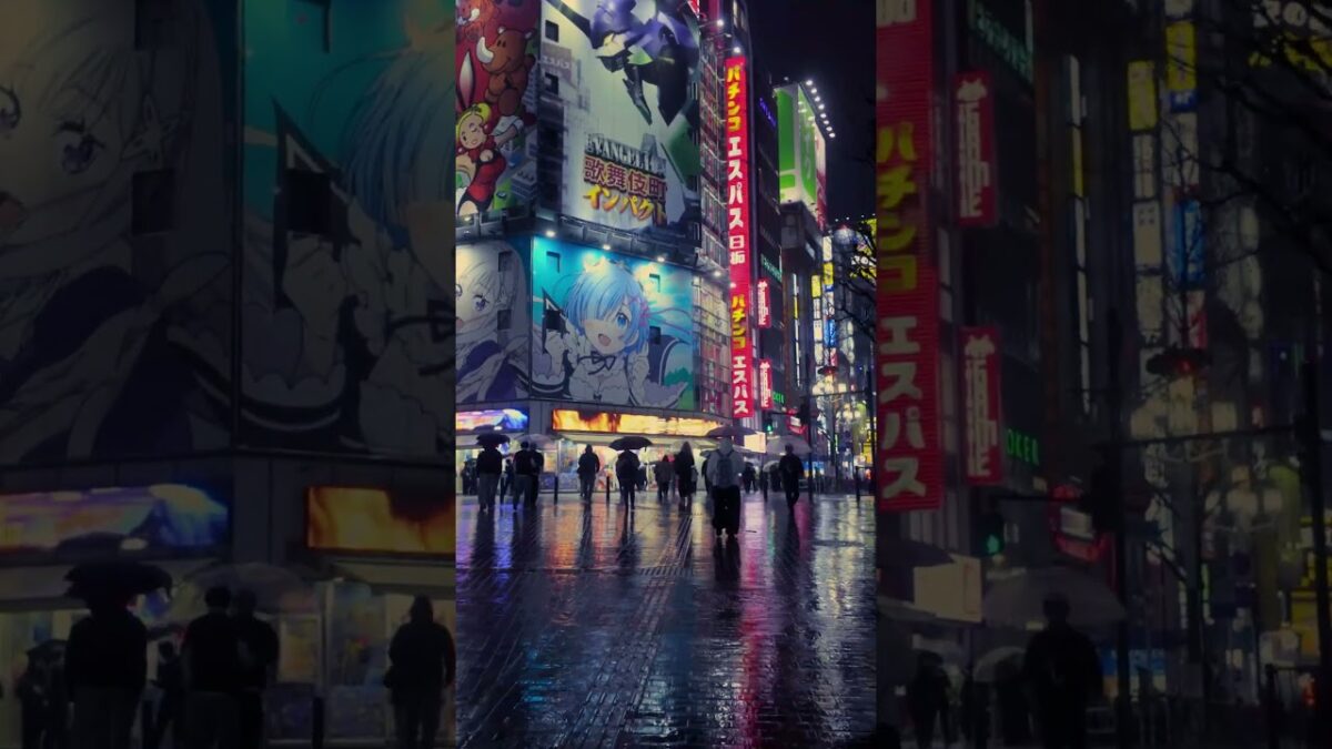 👆 ４Kフルバージョン はこちら | 新宿 雨の夜散歩 歌舞伎町☔️ Shinjuku Neon Walk #Shorts  #travel  #japantravel #nightwalk
