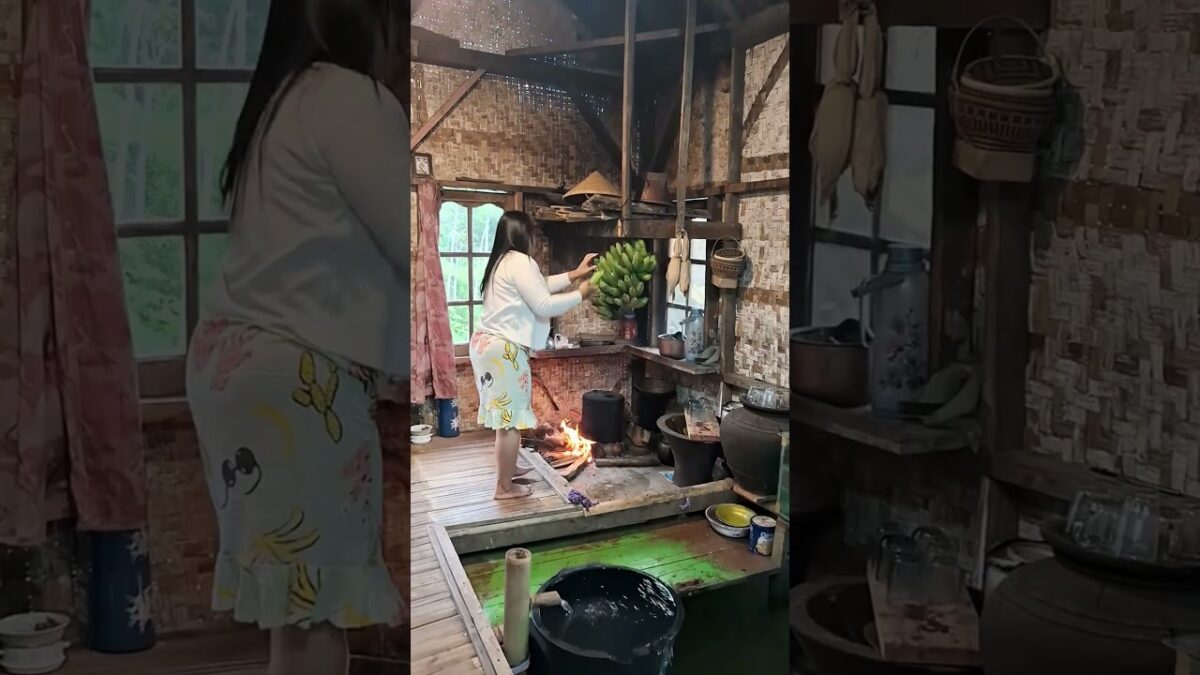 Peaceful Morning Routine in a Traditional Bamboo House 🏡🔥 #VillageLife