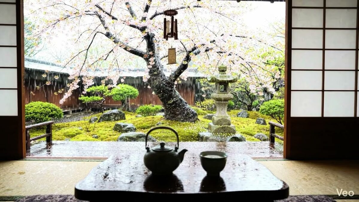 Rainy Spring in Japan – Traditional Ryokan POV – 4K HDR Sakura ASMR
