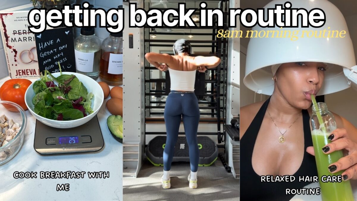 get back into routine with me 🌱 | 8am productive morning routine, 15k steps, cooking & hair routine