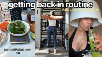 get back into routine with me 🌱 | 8am productive morning routine, 15k steps, cooking & hair routine
