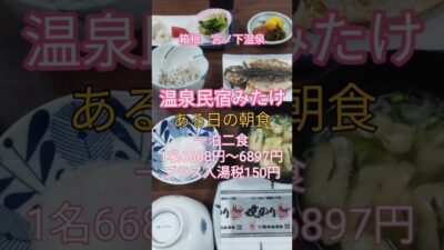 箱根　温泉民宿みたけ　ある日の朝ごはん　激安一泊二食1名泊6688円〜6897円　#箱根 #源泉掛け流し #温泉女子 #温泉 女子　#箱根小涌谷 #自家源泉 #民宿 #温泉　#朝食 #宮ノ下温泉