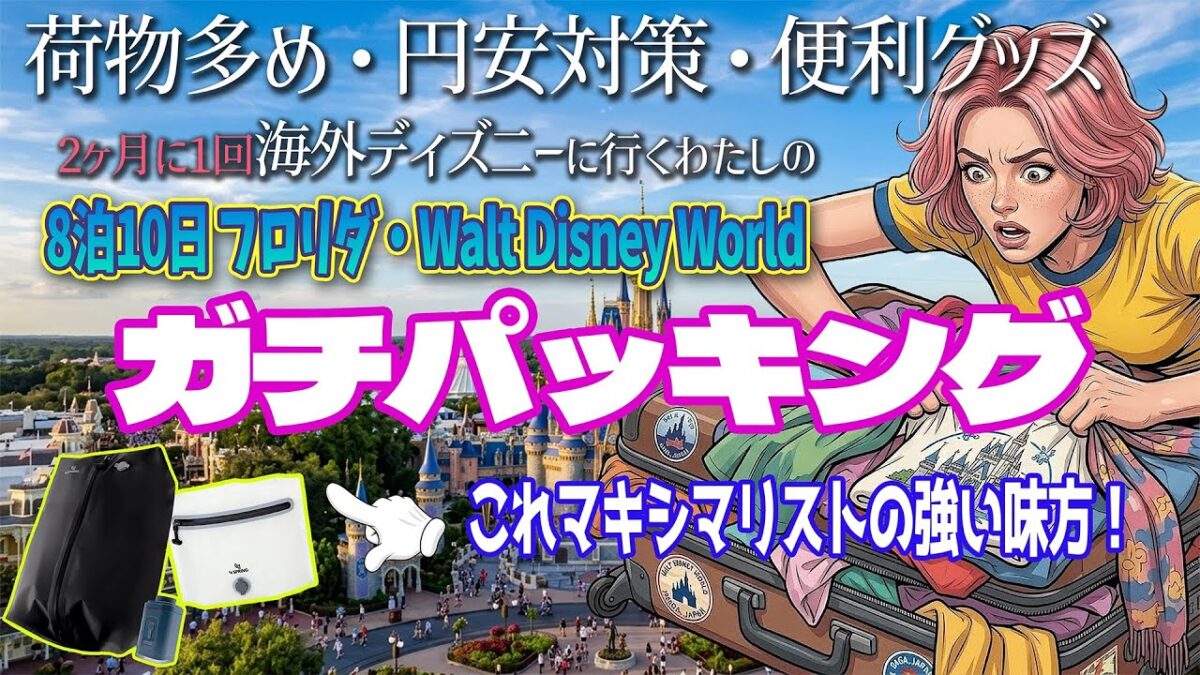 【パッキング完全版】2ヶ月に1回海外ディズニーに行く私のガチパッキング！8泊10日の全荷物公開