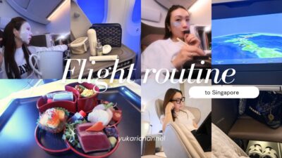 【フライトルーティン】大阪→シンガポール行き帰り機内の様子｜子連れ3人フライト✈️6時間半｜過去一楽すぎ大賞🏅｜アフレコしながらスキンケア｜尺長すぎルーティン動画になったけど旅行vlogいつ始まる🤗？