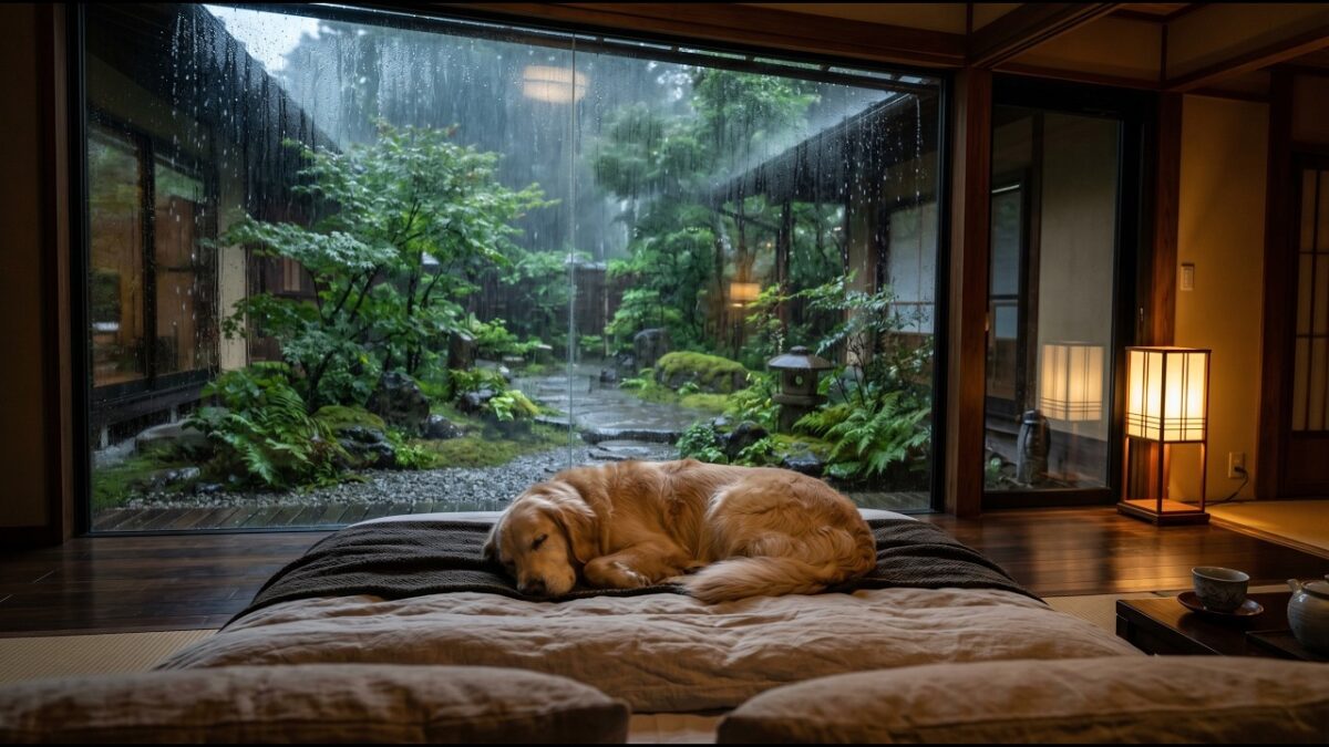 4K Luxury Japanese Ryokan 🌧️🇯🇵 Rainy Zen Bedroom Ambience | Relax, Study & Deep Sleep