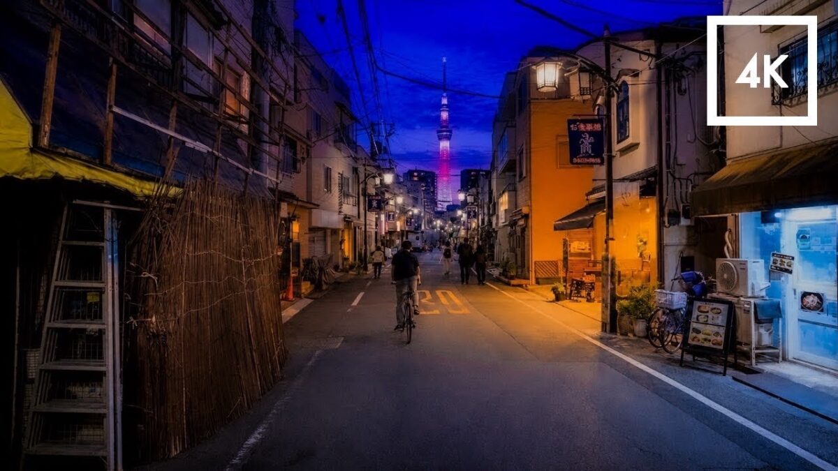 Blue Hour Walk in Tokyo | Relaxing Japan Street Atmosphere in 4K HDR