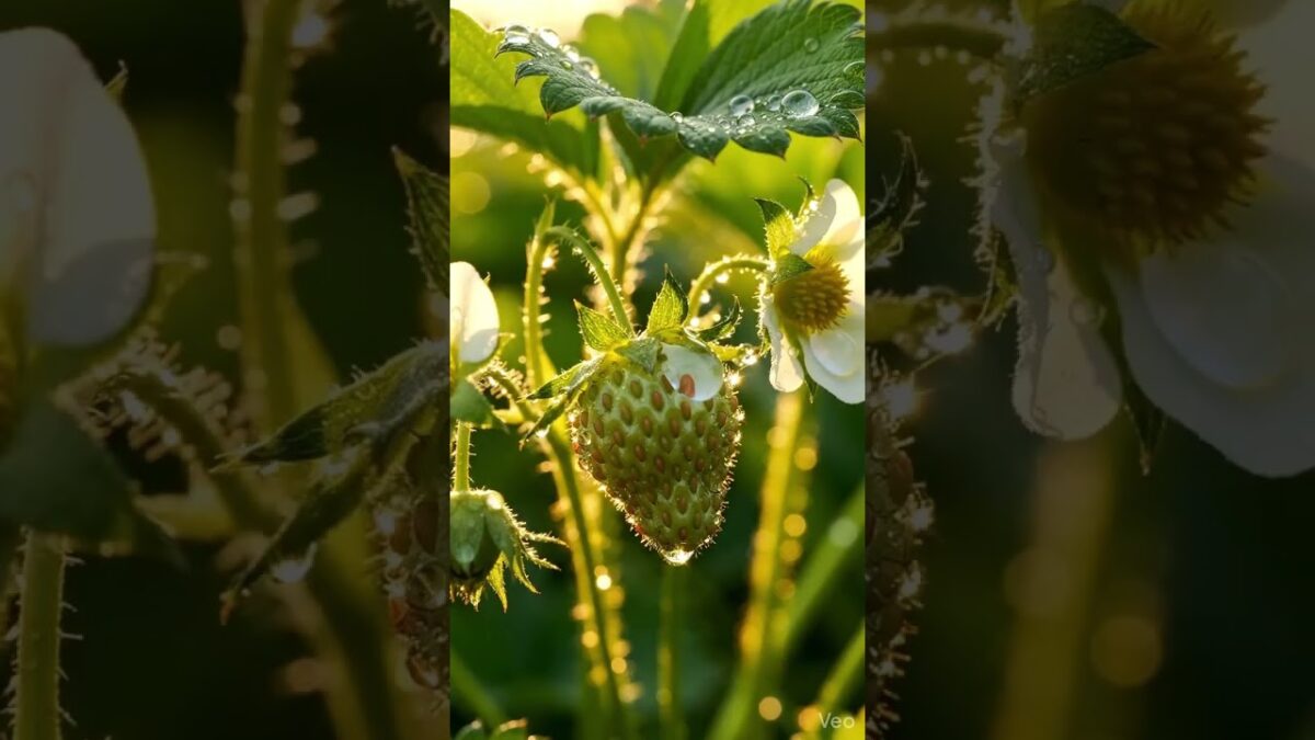 From Tiny Seed to Juicy Strawberry 🍓✨ #strawberry  #nature  #asmr  #shorts #asmrsounds