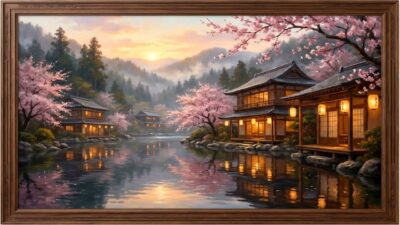 Japanese Ryokan Serenity 🌸 Relaxing Zen Ambient Music | Peaceful 4K Frame TV Art