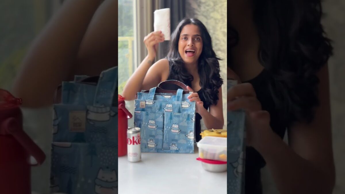 Let’s see what’s in my lunch bag, waterproof, stainproof,spacious #trending #waterproof #lunchbag