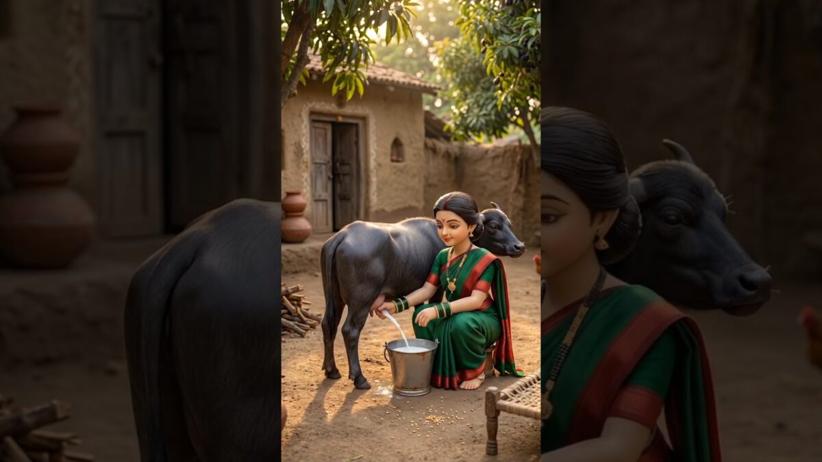 Miniature Village Wife Daily Life 🥛🌿 | Tiny Rural Morning Routine #shorts
