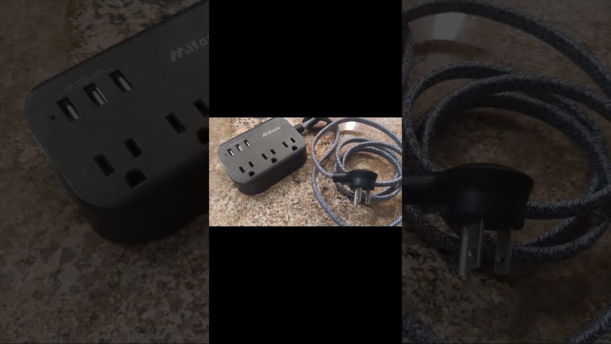 Travel Essentials – Mifaso Power Strip with USB, Compact Flat Plug Extension Cord 5ft with 3 Outlets