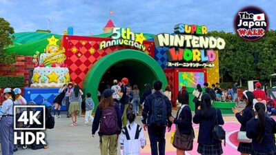 Universal Studios Japan – Super Nintendo World 5th Anniversary | Osaka Night Walk | 4K HDR