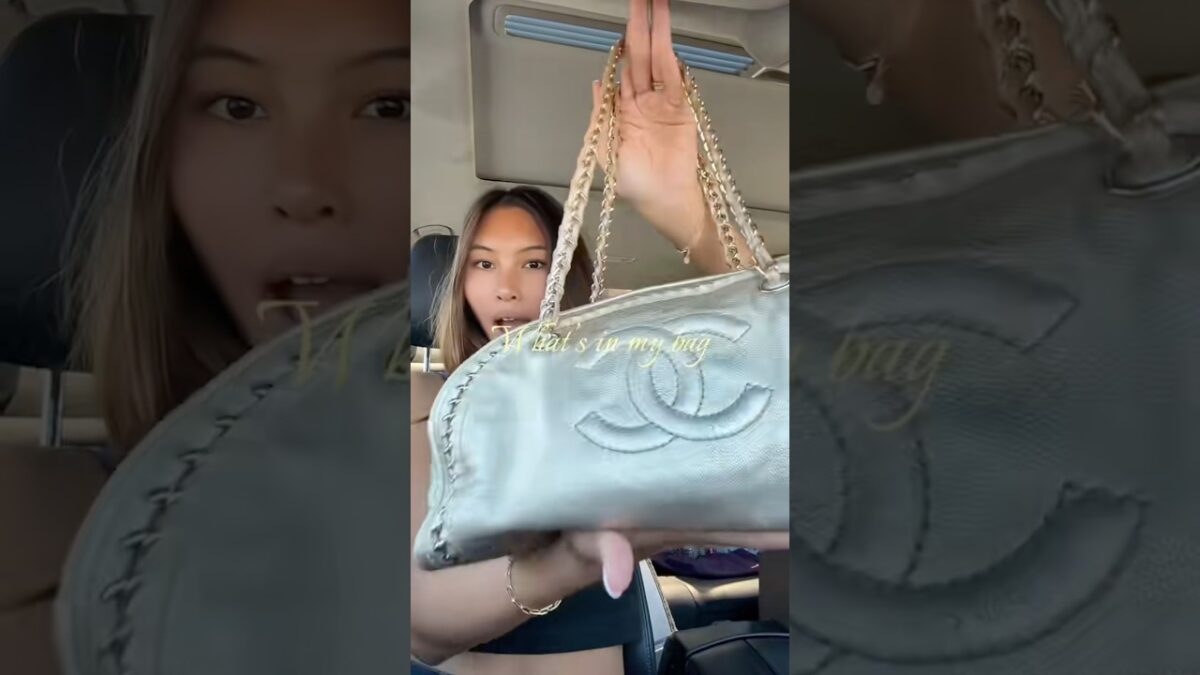 What’s in my new vintage bag 🪽#aesthetic #vintagedesigner #whatsinmybag