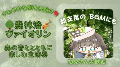 🌳森林浴ヴァイオリン🎻森で音楽聴いてるみたいな朝🕊️【白玉響ふわり】