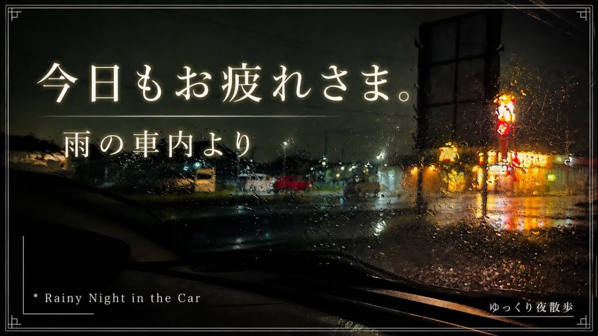 【1時間】雨の車内で過ごす静かな夜 【雨音】