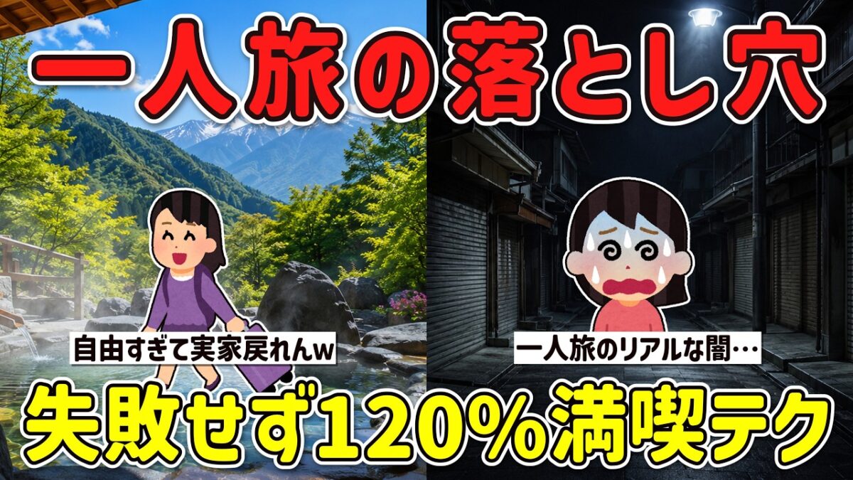 一人旅は自由すぎて最高？ガチ勢が警告するリアルな闇と罠ｗ【2ch】
