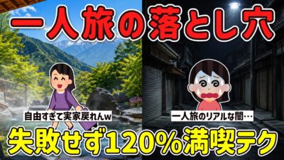 一人旅は自由すぎて最高？ガチ勢が警告するリアルな闇と罠ｗ【2ch】