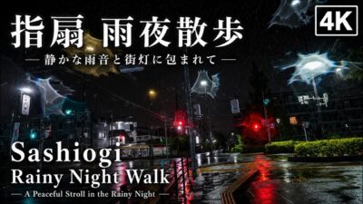 【4K ASMR】大宮の豪雨の夜｜DoiYuki散歩シリーズ：雨音と都会の灯りに包まれる癒しのひととき