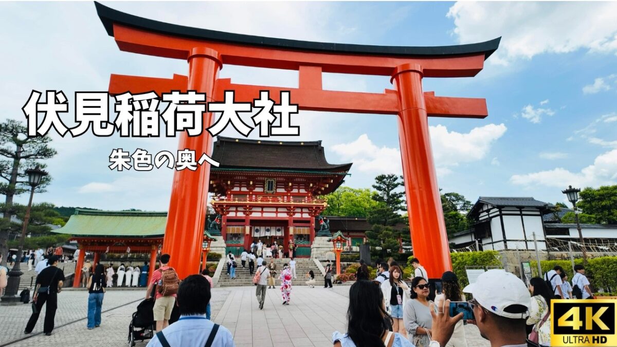 【4K 京都Vlog】伏見稲荷大社｜賑わう参道と雨宿り｜環境音