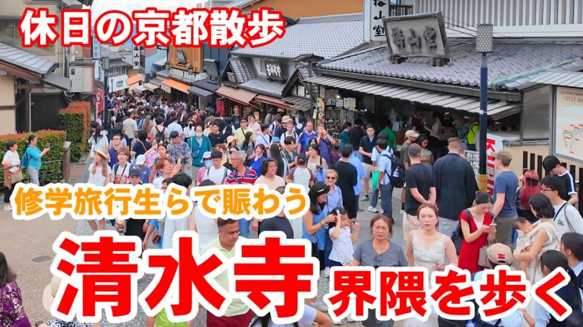 6/21(日)日曜日の京都散歩 修学旅行生らで賑わう清水寺界隈を歩く【4K】Kyoto Japan Walk
