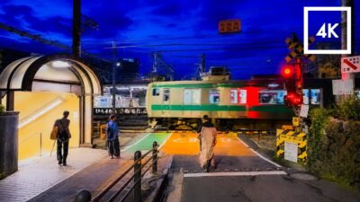 Blue Hour Walk in Ikebukuro, Tokyo 🇯🇵 | Street Atmosphere & Ambient Sounds | 4K HDR