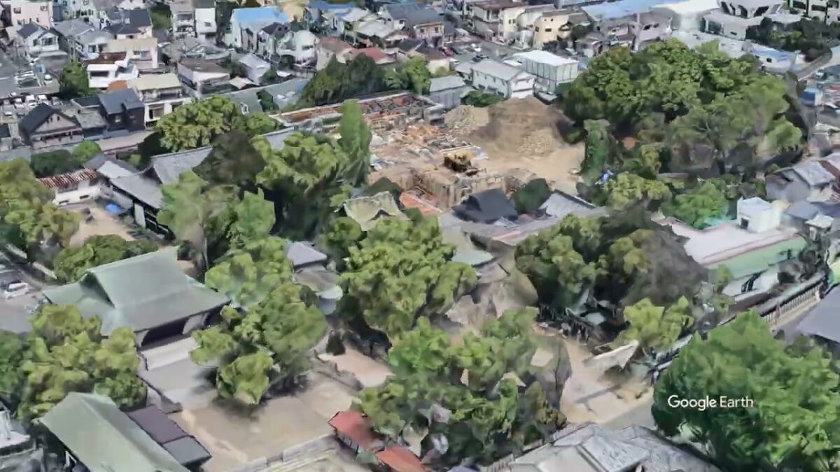 #石切劔箭神社（いしきりつるぎやじんじゃ・大阪）周辺 Google 空撮・4K・BGMなし・YouTubeチャンネル（寺社巡り）に使用 ✈️