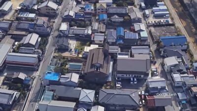 #飛行神社（京都府 八幡市）周辺 Google 空撮１分・4K・BGMなし・YouTubeチャンネル（寺社巡り）に使用