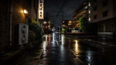 Rainy Night Walk Through Japan Streets