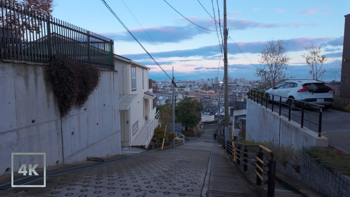 Relaxing Walk Through Japanese Neighborhoods at Blue Hour | 4K HDR
