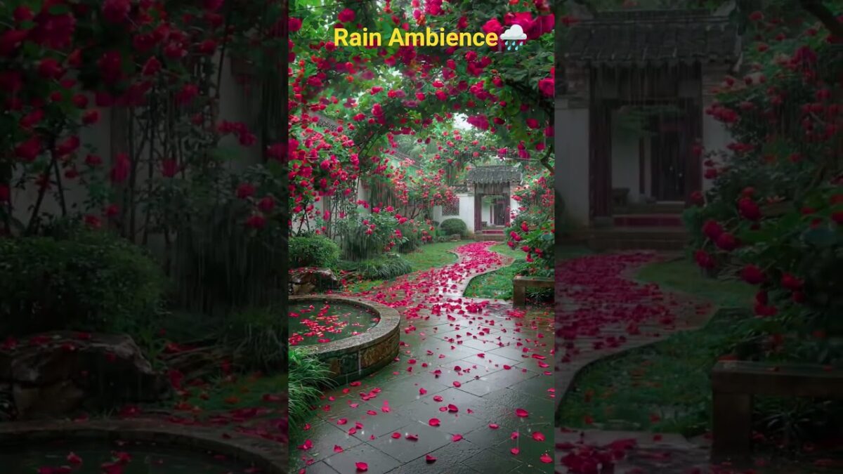🌹 Rose Garden Rain Sounds 🌧️ | Nature ASMR