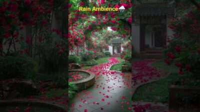 🌹 Rose Garden Rain Sounds 🌧️ | Nature ASMR