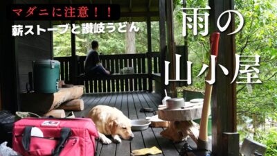 雨音に癒される山小屋時間｜薪ストーブと讃岐うどん、そしてダニ#田舎暮らし #labrador #cabin