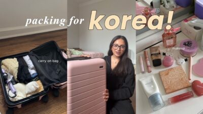 pack with me for korea! ✈️ flying to korea, packing my makeup & carry on
