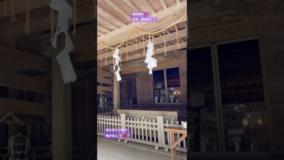 猿田神社⛩️ 祝詞中〜神社周りの森🌳で風が吹く🌪️👺