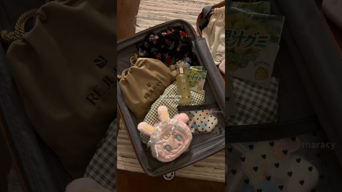 シールオタクのパッキングvlog🧳✈️🎀 #生活音#packwithme #キャリーケース