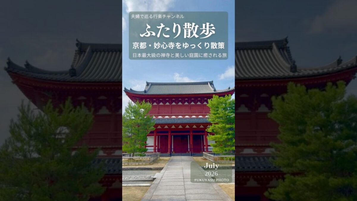 ふたり散歩「京都・妙心寺をゆっくり散策｜日本最大級の禅寺と美しい庭園に癒される旅」2026年7月18日 #妙心寺 #京都散歩 #禅寺 #退蔵院 #桂春院 #寺社巡り #御朱印 #日本庭園 #癒し旅